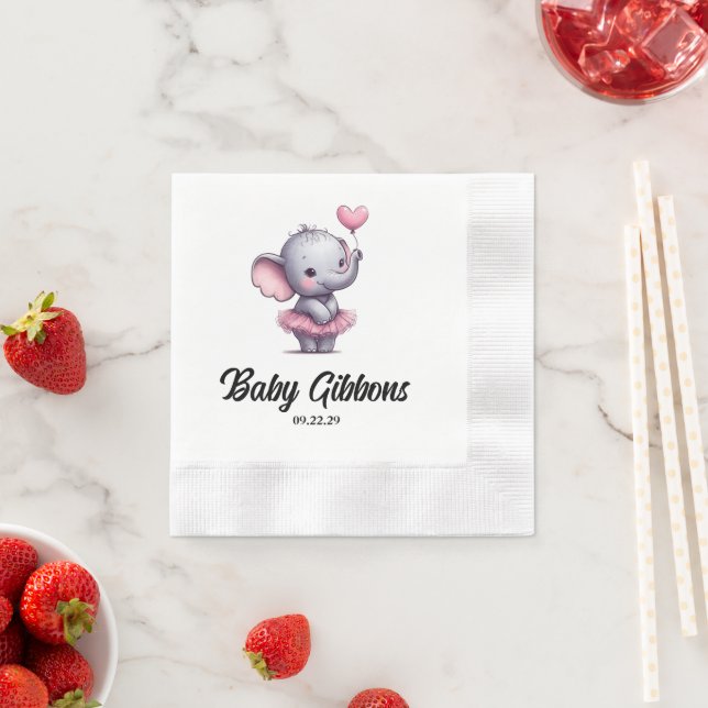 Elephant Baby Shower Napkin (Insitu)