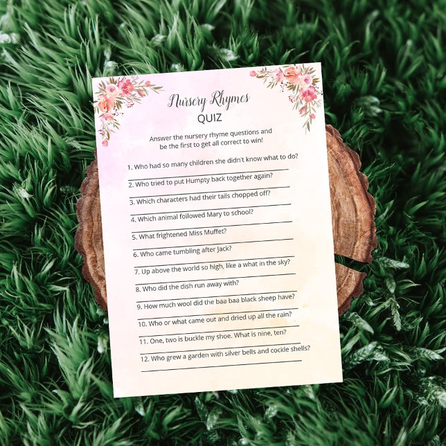 Elephant Baby Shower Nursery Rhymes Game Card (Creator Uploaded)