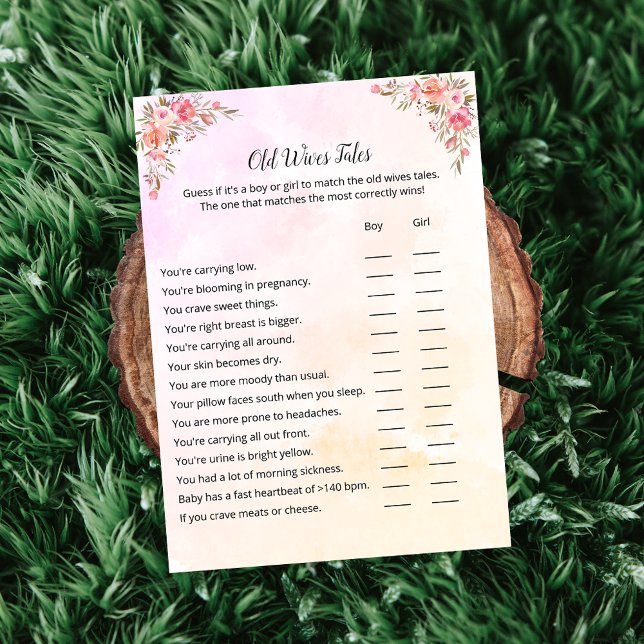 Elephant Baby Shower Old Wives Tales Card (Creator Uploaded)