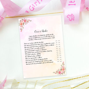 Elephant Baby Shower Over or Under Game Invitation