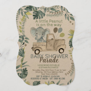 Elephant Baby Shower Parade Invitation
