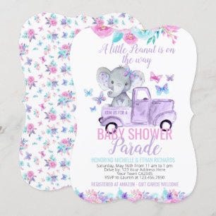 Elephant Baby Shower Parade Invitation