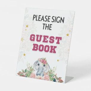 Elephant Baby Shower Pedestal Sign