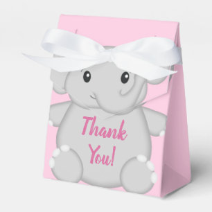 Elephant Baby Shower Pink Safari Girl Favour Box