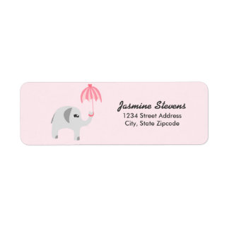 Elephant Baby Shower Pink Umbrella