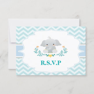 Elephant Baby Shower RSVP Card