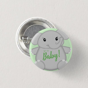 Elephant Baby Shower Safari 3 Cm Round Badge