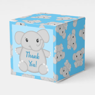 Elephant Baby Shower Safari Blue Boy Favour Box