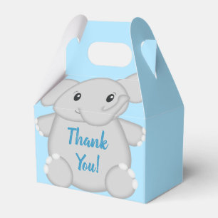 Elephant Baby Shower Safari Blue Boy Favour Box