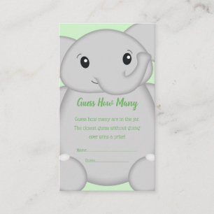 Elephant Baby Shower Safari Enclosure Card