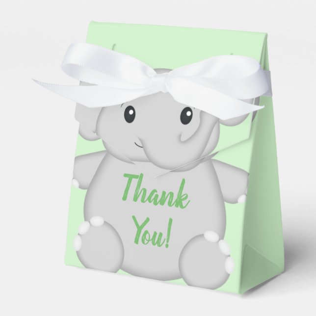 Elephant Baby Shower Safari Favour Box (Front Side)