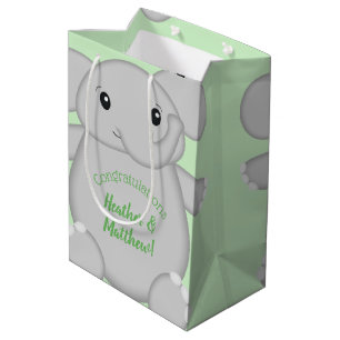 Elephant Baby Shower Safari Medium Gift Bag