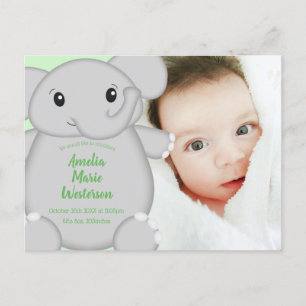 Elephant Baby Shower Safari Postcard