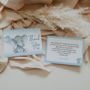 Elephant Baby Shower Thank You Card