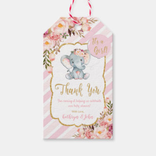 Elephant Baby Shower Thank You Favour Gift Tags