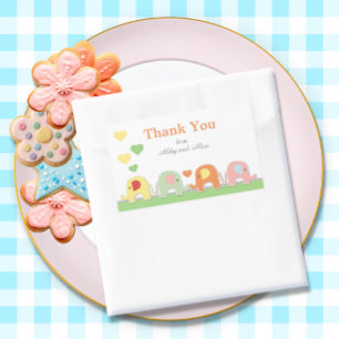  Elephant Baby Shower Thank You Rectangular Sticker