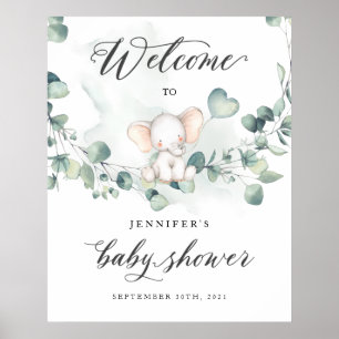 Elephant Baby Shower Welcome Sign