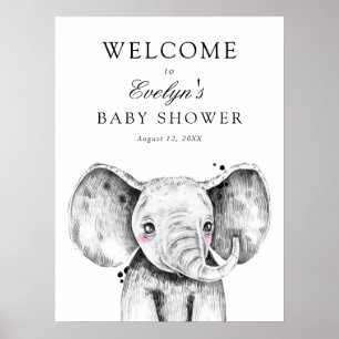 Elephant Baby Shower Welcome Sign
