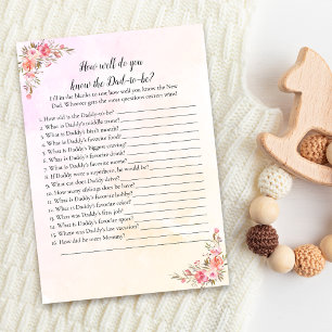 Elephant Baby Shower Who Knows Daddy Best Game Invitation