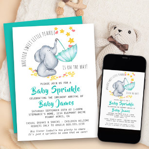 Elephant Baby Sprinkle Another Sweet Little Peanut Invitation
