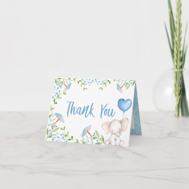Elephant Baby Thank You Card (Front)