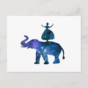 elephant ballerina art postcard