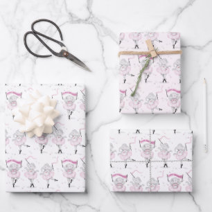 Elephant Ballerina Dance Birthday Wrapping Paper Sheet