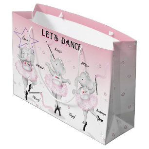 Elephant Ballerina Dance Recital Large Gift Bag
