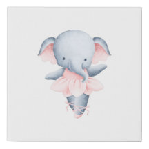 Elephant Ballerina  Faux Canvas Print