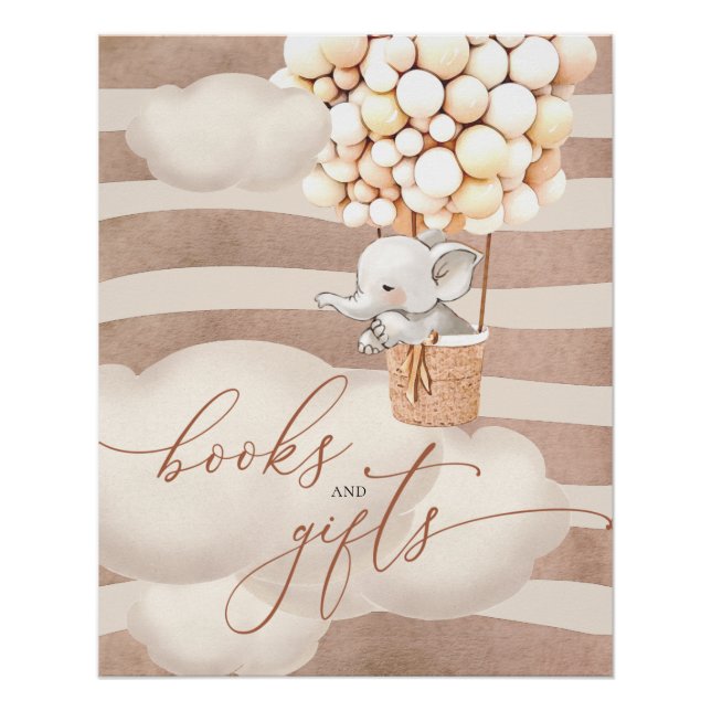 Elephant Balloon Baby Books and Gifts Poster (Front)