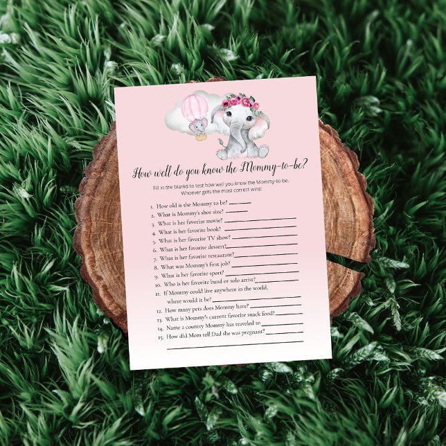 Elephant Balloon Do You Know Mum-2-Be Baby Game (Creator Uploaded)