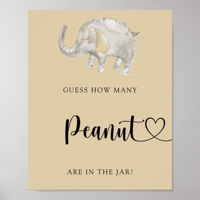 Elephant Balloon - guess how many peanut Poster (Front)