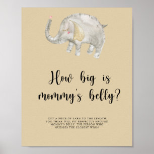 Elephant Balloon How big is mommy's belly game Poster