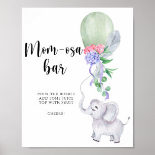 Elephant & Balloon \ Mum-osa bar Poster