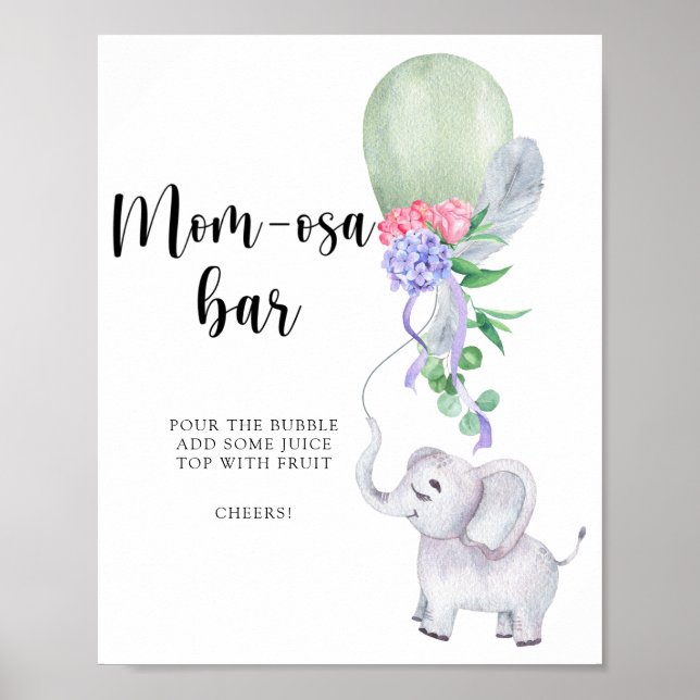 Elephant & Balloon \ Mum-osa bar Poster (Front)