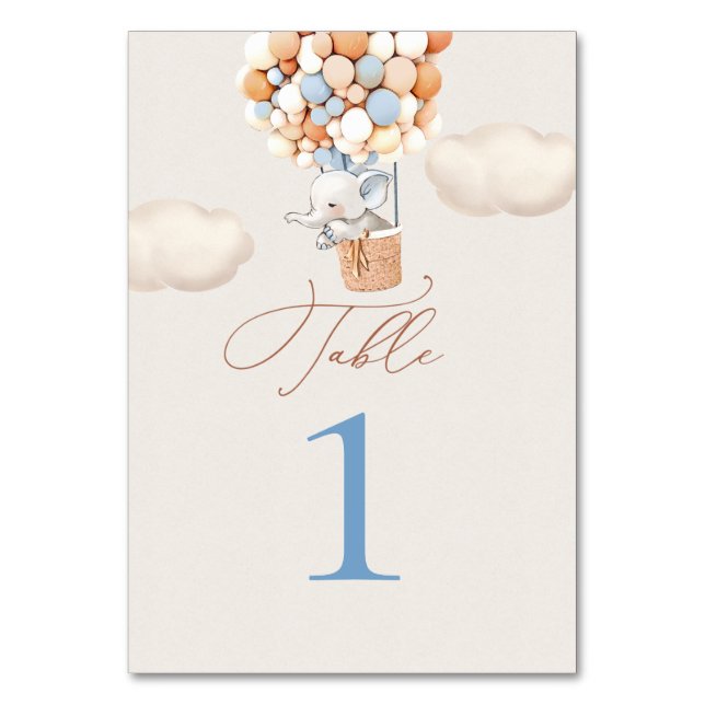 Elephant Balloon Table Number (Front)
