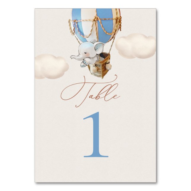 Elephant Balloon Table Number (Front)