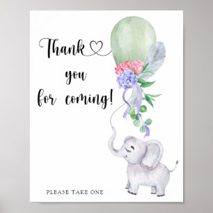 Elephant & Balloon \ Thank you for coming Poster