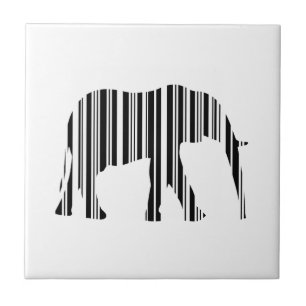 ELEPHANT BARCODE Animal Bar Code Pattern Design Tile