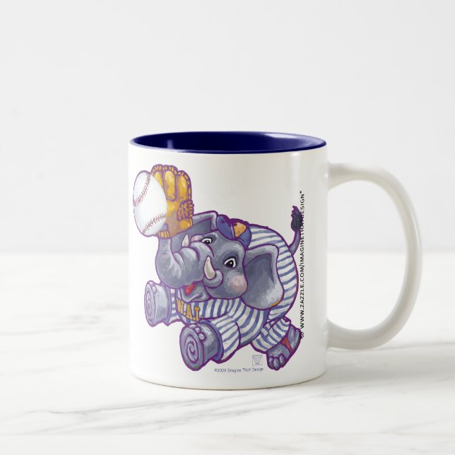 Elephant Baseball Player Mug (Right)