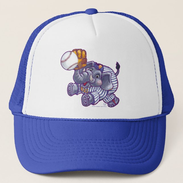Elephant Baseball Star Trucker Hat (Front)