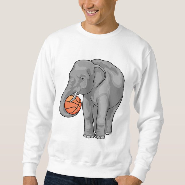 Elephant Basketball player Basketball Sweatshirt (Front)