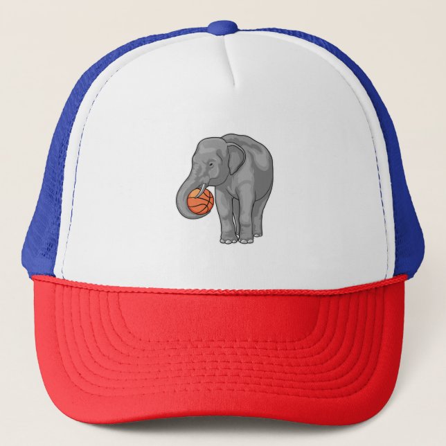 Elephant Basketball player Basketball Trucker Hat (Front)
