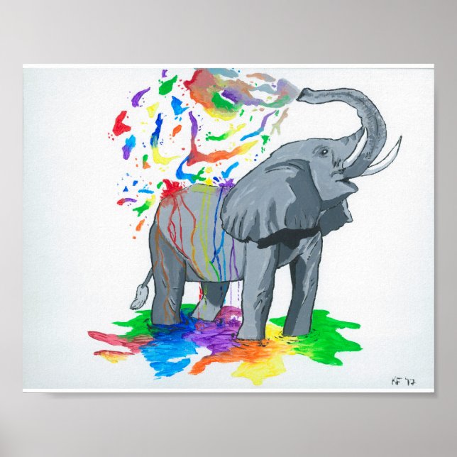 Elephant Bath TIme Poster (Front)