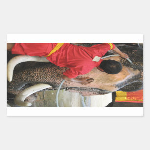 Elephant Bathtime ... Ayutthaya, Thailand Rectangular Sticker