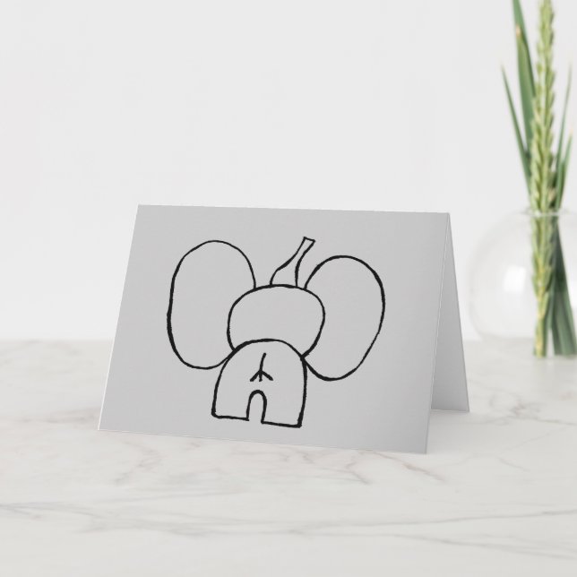 Elephant Belated Birthday Card CUSTOMIZED (Front)