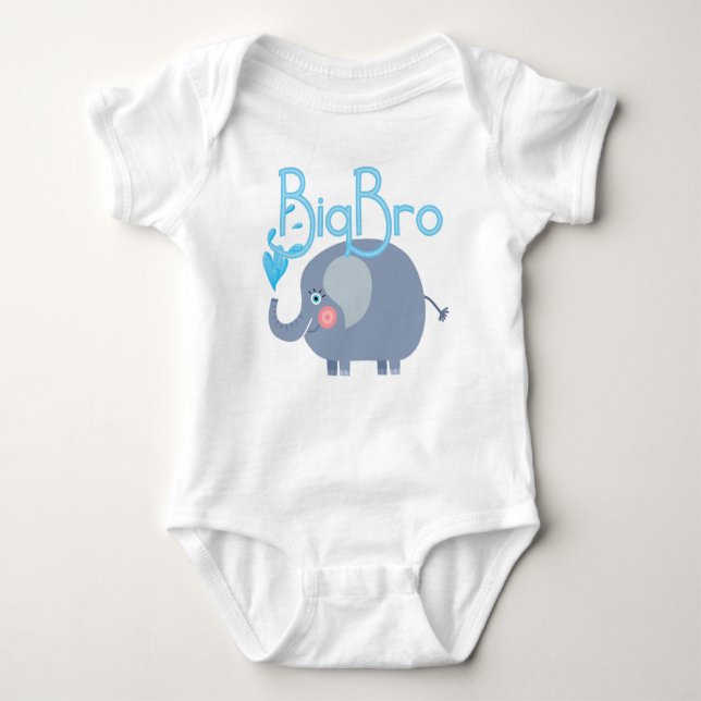 Elephant Big Bro Baby Bodysuit (Front)