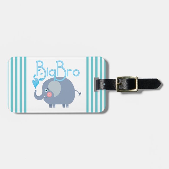 Elephant Big Bro Luggage Tag (Front Horizontal)