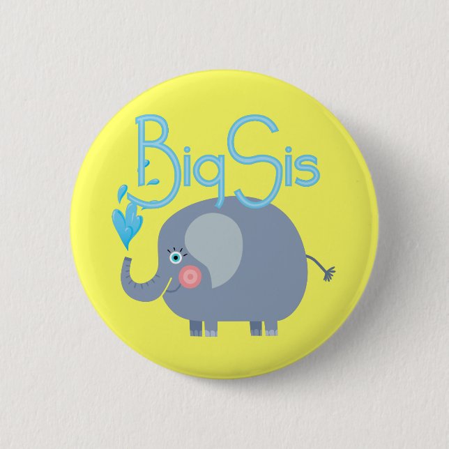 Elephant Big Sis 6 Cm Round Badge (Front)