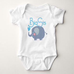 Elephant Big Sis Baby Bodysuit